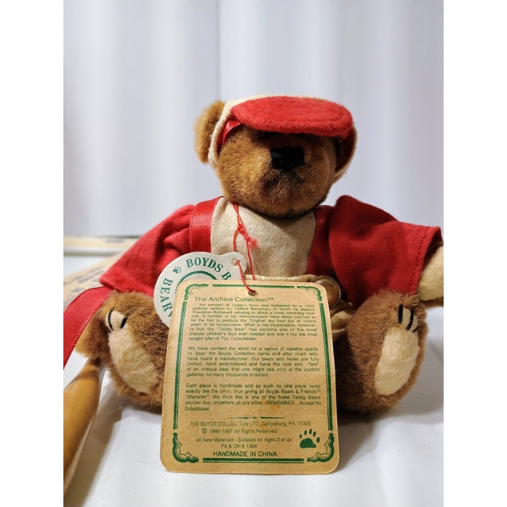 1990's Boyds Bears Fully Jointed Baseball Plush Collectible Item